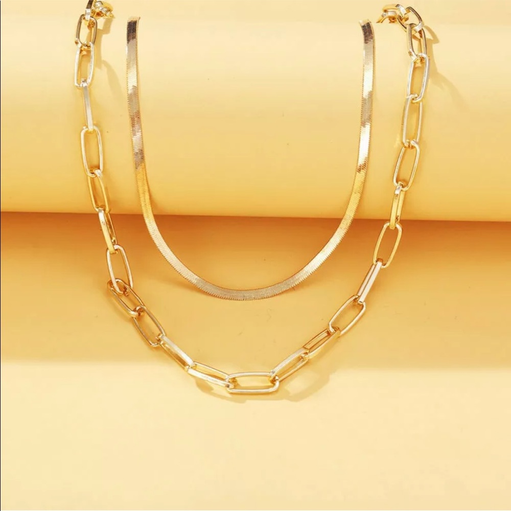 2LaYer Yellow GP 5mm High Polish Chain Necklace - Picture 3 of 8
